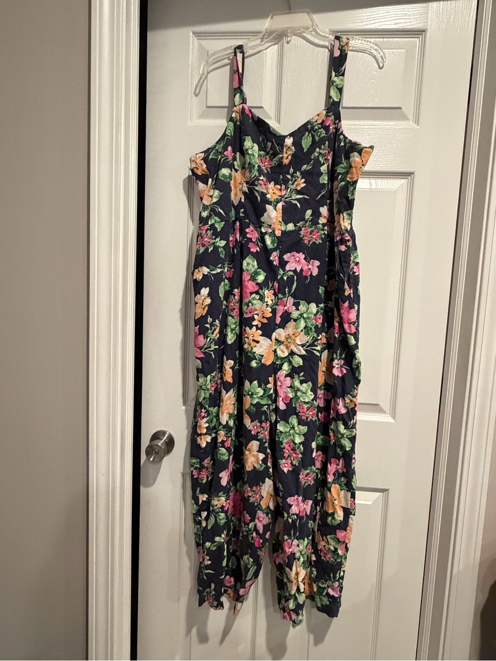 Old Navy Navy Floral Jumpsuit